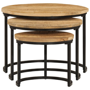 Satztische 3er Set Mango Massivholz