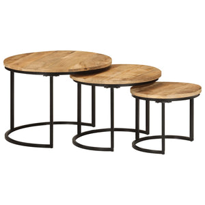 Satztische 3er Set Mango Massivholz