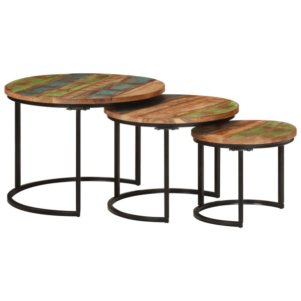 Satztische 3er Set Altholz