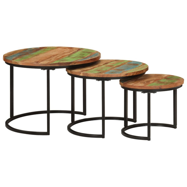 Satztische 3er Set Altholz