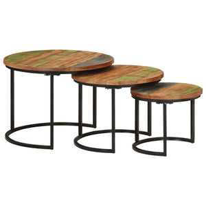 Satztische 3er Set Altholz