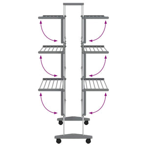 Wäscheständer mit Rollen 89x64x129 cm Aluminium