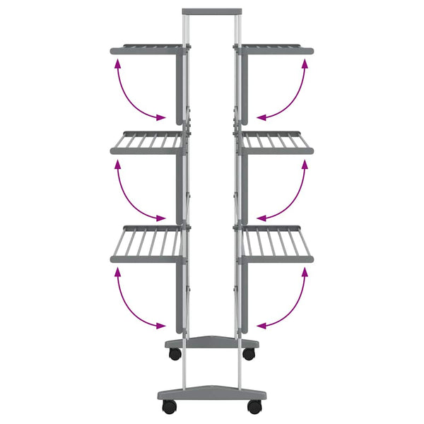 Wäscheständer mit Rollen 89x64x129 cm Aluminium