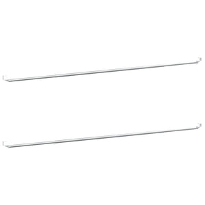 Gardinenstangen 2 Stk. Weiß und Silbern 90-130 cm Aluminium