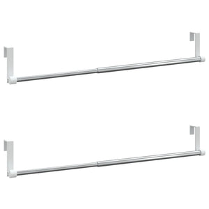 Gardinenstangen 2 Stk. Weiß und Silbern 40-60 cm Aluminium