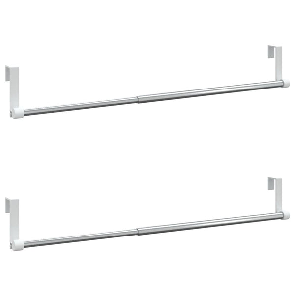 Gardinenstangen 2 Stk. Weiß und Silbern 40-60 cm Aluminium
