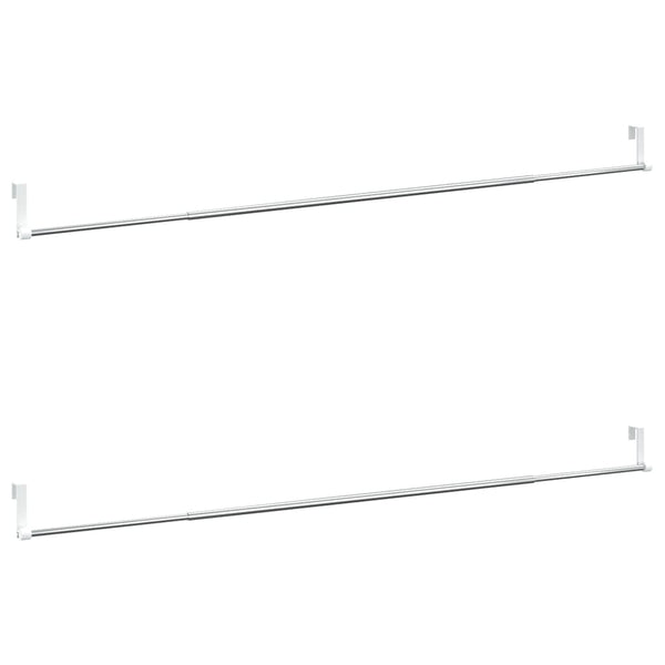Gardinenstangen 2 Stk. Weiß und Silbern 90-135 cm Aluminium