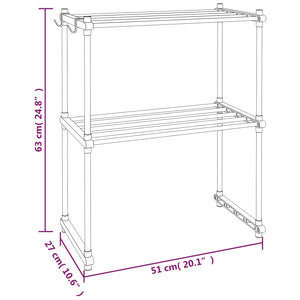 Mikrowellenregal Weiß 51x27x63 cm Aluminium