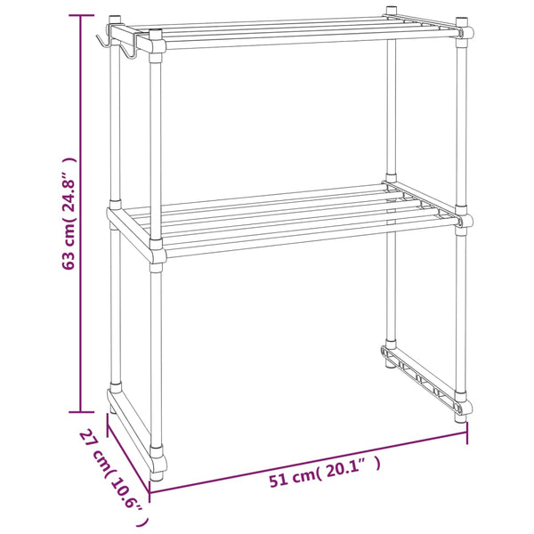 Mikrowellenregal Weiß 51x27x63 cm Aluminium