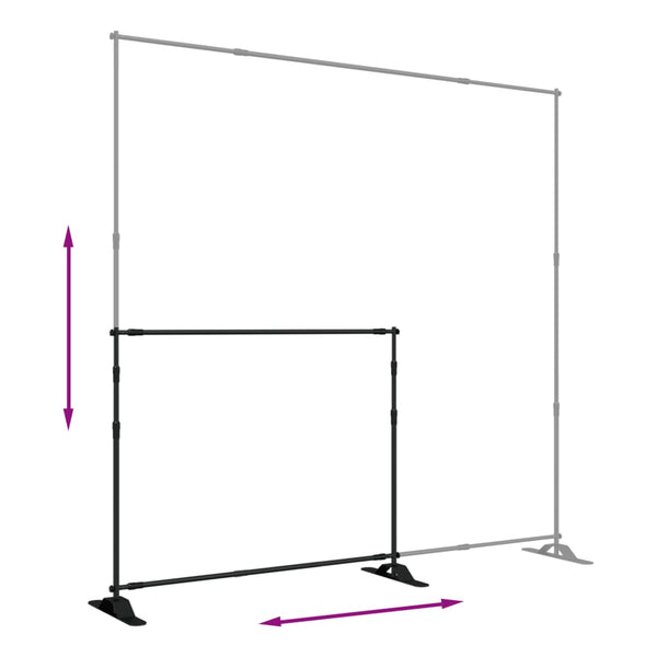 Hintergrundstativ Schwarz 254x243 cm Stahl
