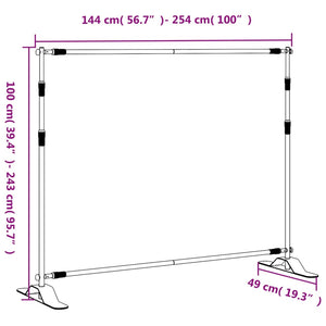 Hintergrundstativ Schwarz 254x243 cm Stahl