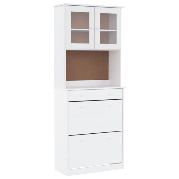 Highboard ALTA Weiß Kiefer Massivholz 77x188cm