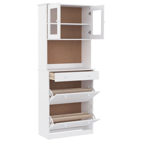 Highboard ALTA Weiß Kiefer Massivholz 77x188cm