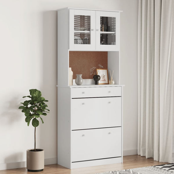 Highboard ALTA Weiß Kiefer Massivholz 77x188cm