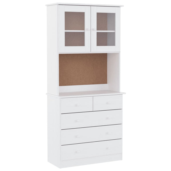 Highboard ALTA Weiß 77x35x165cm Kiefer Massivholz