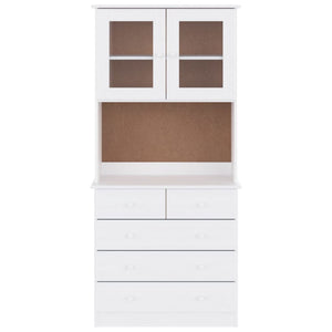 Highboard ALTA Weiß 77x35x165cm Kiefer Massivholz