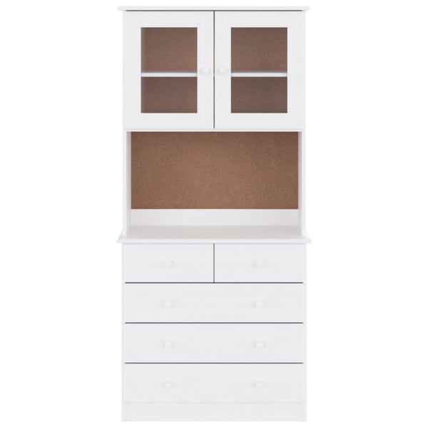 Highboard ALTA Weiß 77x35x165cm Kiefer Massivholz