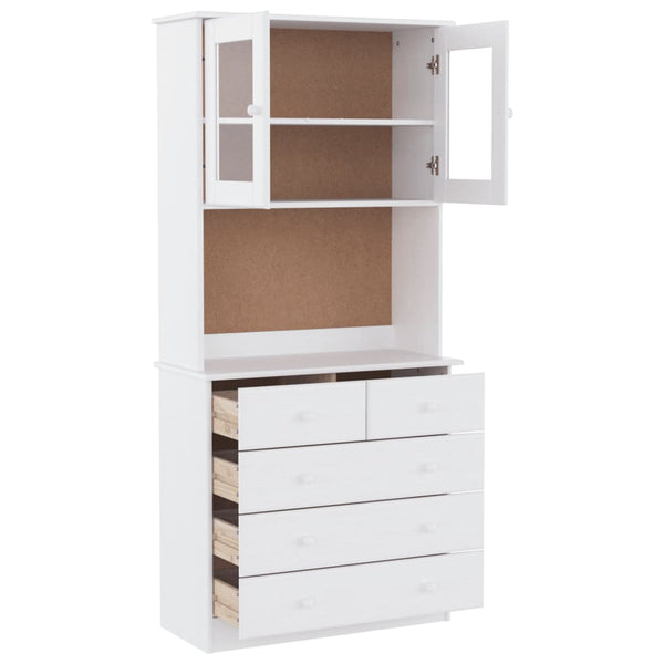 Highboard ALTA Weiß 77x35x165cm Kiefer Massivholz