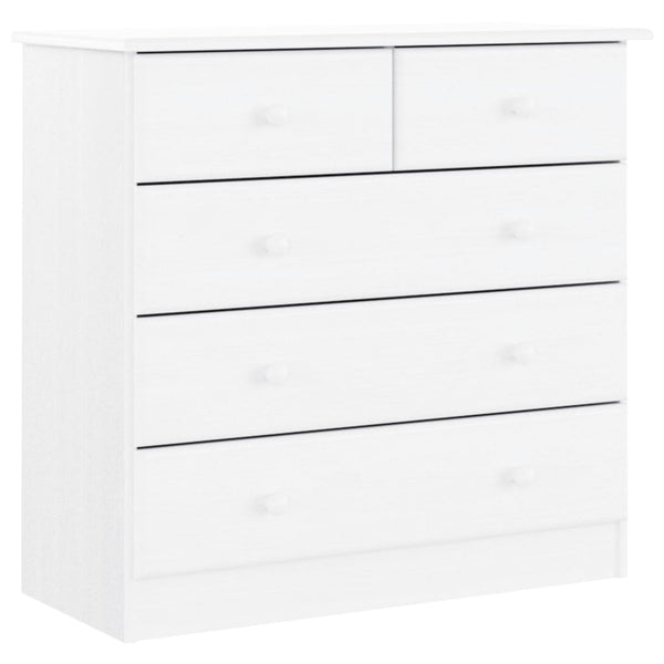 Highboard ALTA Weiß 77x35x165cm Kiefer Massivholz