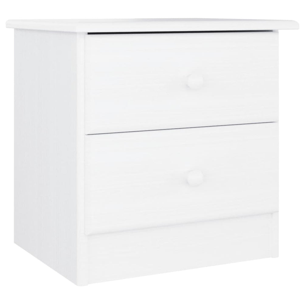 vidaXL Bedside Cabinet ALTA White 41x35x41 cm Solid Pine Wood