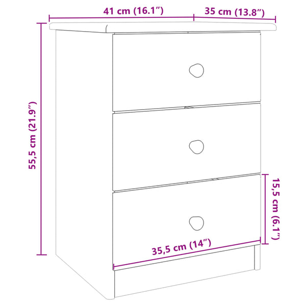 Nachttisch Kiefer Massivholz 41x35x55,5 cm