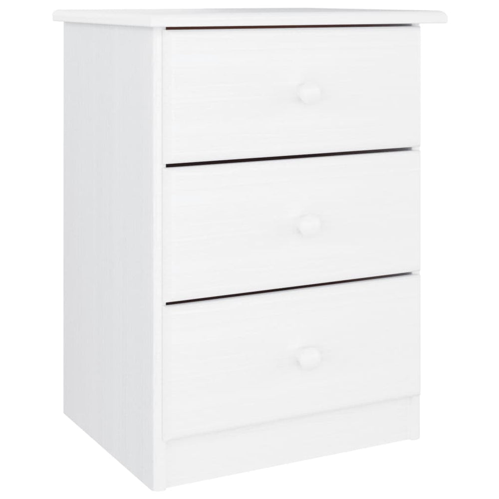 vidaXL ALTA Nightstand White 41x35x55.5 cm Solid Pine Wood