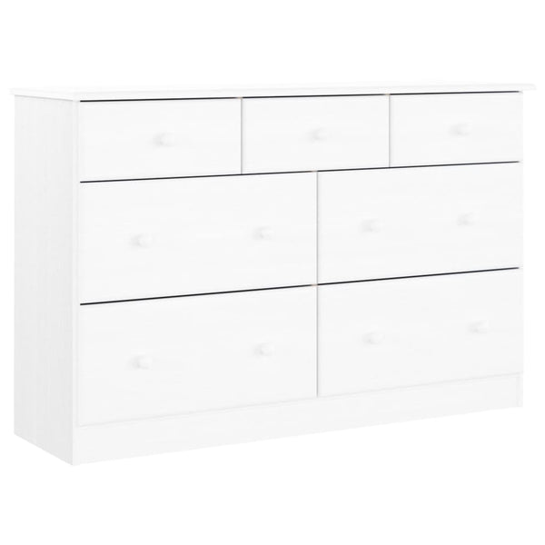 Weiße Kiefer Massivholz Kommode 112 cm