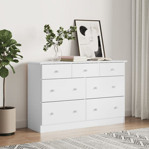 Weiße Kiefer Massivholz Kommode 112 cm