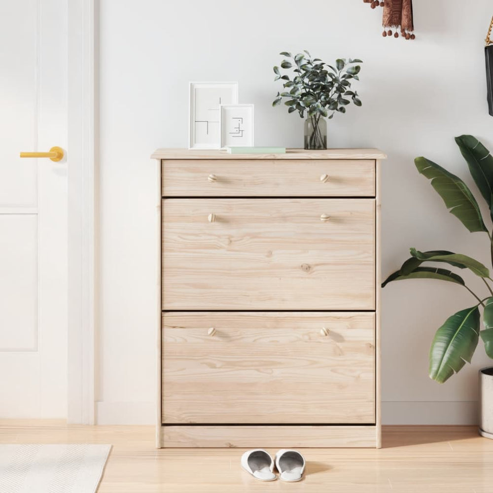 vidaXL Shoe Cabinet ALTA 77x35x96 cm Solid Pine Wood