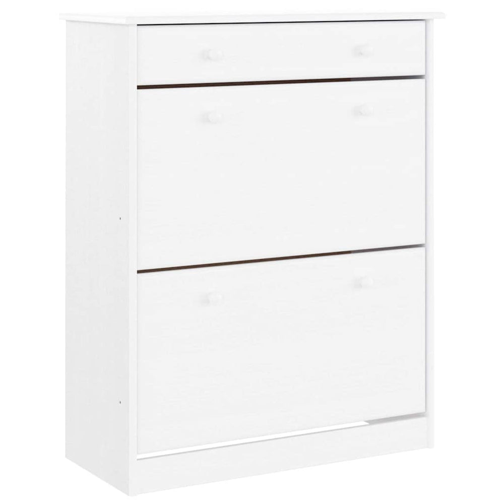 vidaXL Shoe Cabinet ALTA White 77x35x96 cm Solid Pine Wood