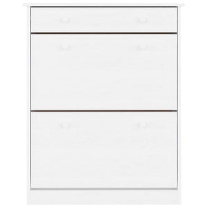 Weißer Schuhschrank Kiefer Massivholz 77x96cm
