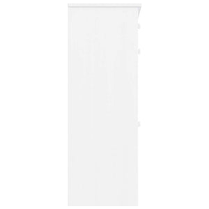 Weißer Schuhschrank Kiefer Massivholz 77x96cm
