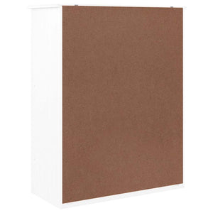 Weißer Schuhschrank Kiefer Massivholz 77x96cm