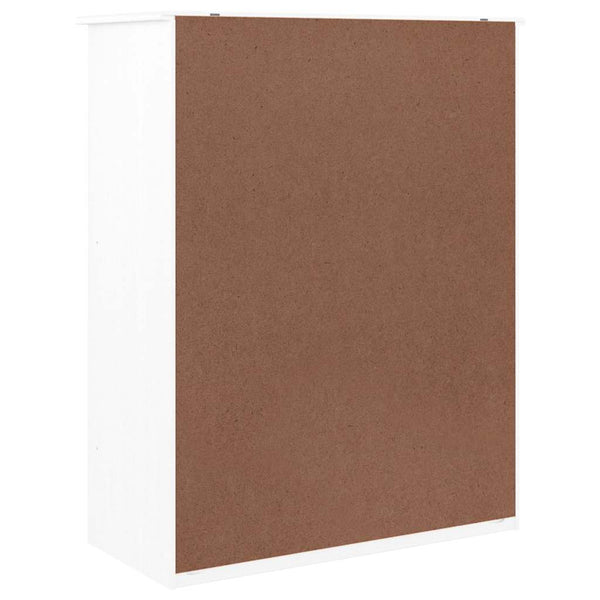 Weißer Schuhschrank Kiefer Massivholz 77x96cm