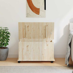 Kiefernholz Truhe mit Rollen 73x40cm