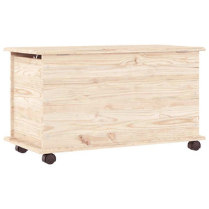 Kiefernholz Truhe mit Rollen 73x40cm