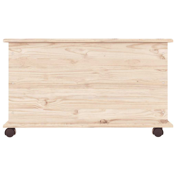 Kiefernholz Truhe mit Rollen 73x40cm