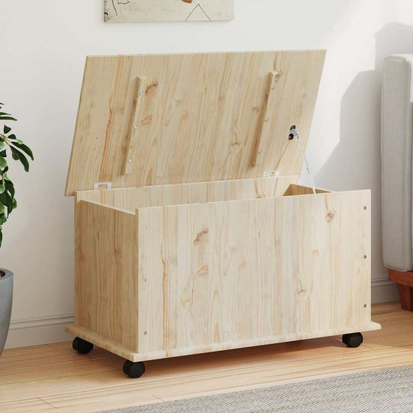 Kiefernholz Truhe mit Rollen 73x40cm