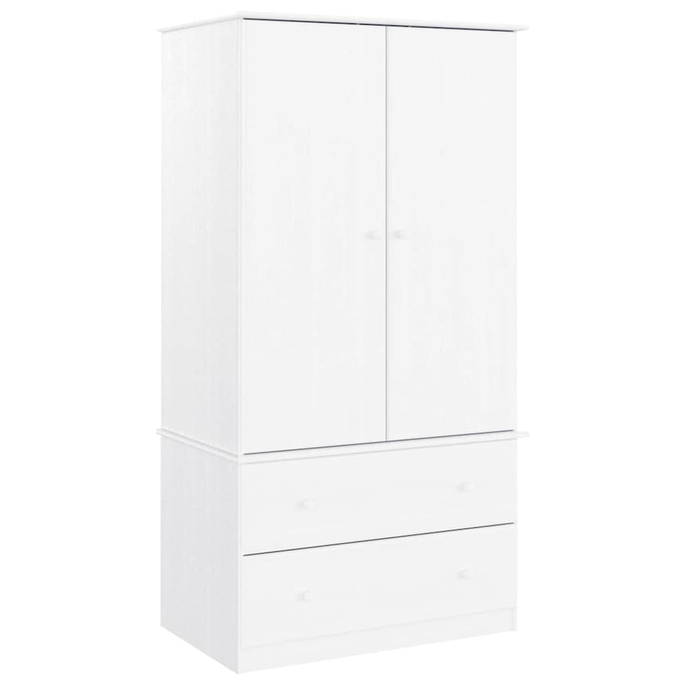 Weißer Kleiderschrank ALTA Kiefer Massivholz 90x55x170 cm