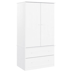 Weißer Kleiderschrank ALTA Kiefer Massivholz 90x55x170 cm
