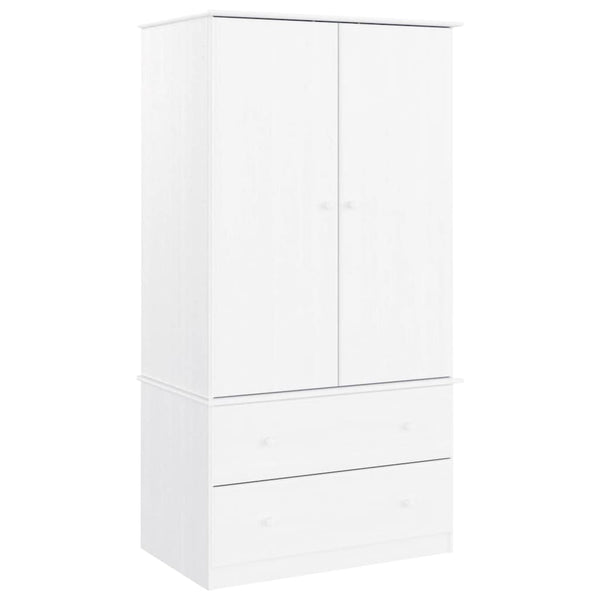 Weißer Kleiderschrank ALTA Kiefer Massivholz 90x55x170 cm