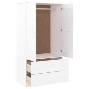 Weißer Kleiderschrank ALTA Kiefer Massivholz 90x55x170 cm