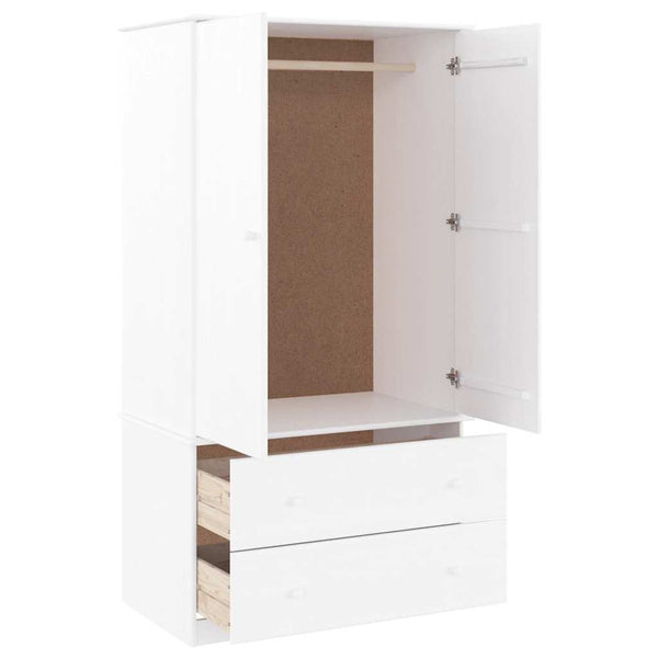 Weißer Kleiderschrank ALTA Kiefer Massivholz 90x55x170 cm