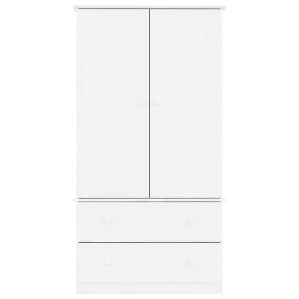 Weißer Kleiderschrank ALTA Kiefer Massivholz 90x55x170 cm