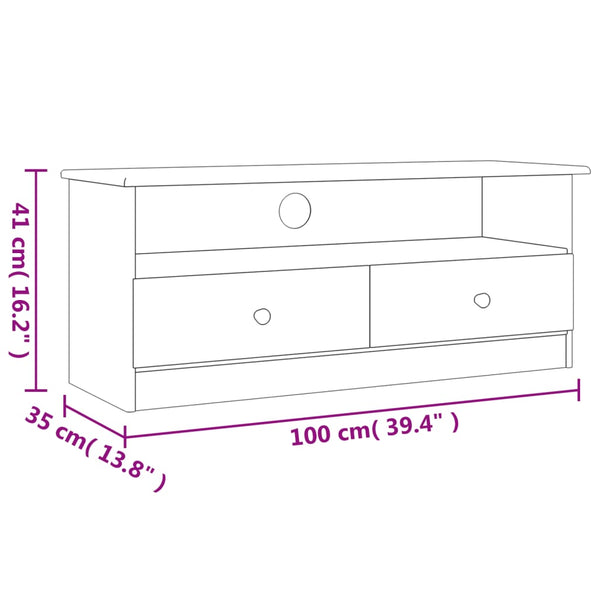 TV-Schrank Kiefer Massivholz 100 cm