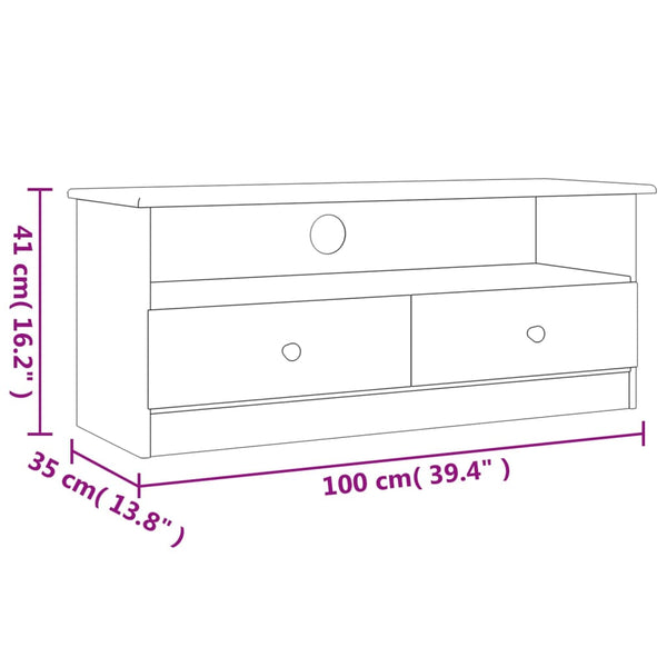vidaXL Meuble TV avec tiroirs ALTA Blanc 100x35x41 cm Bois de pin
