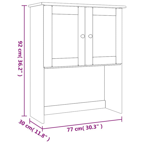 Weißer Sideboard-Aufsatz ALTA Kiefer Massivholz