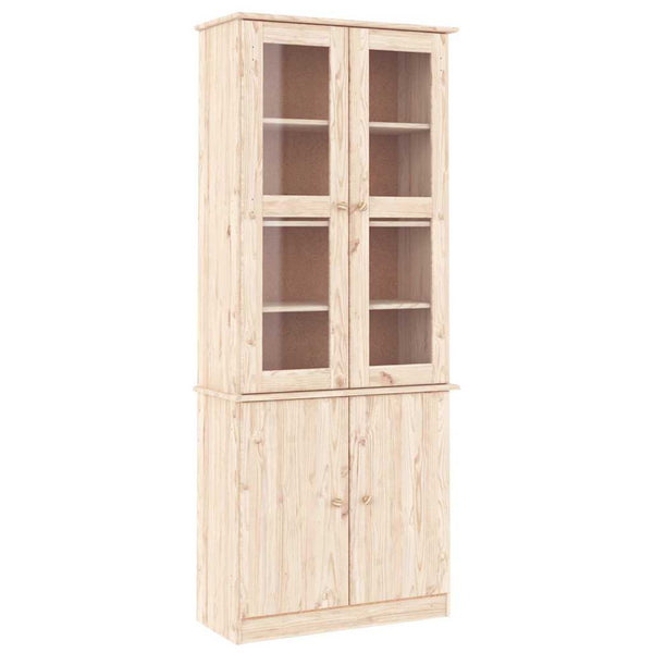 Vitrinenschrank ALTA Kiefer Massivholz 77x186,5 cm