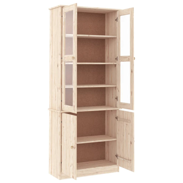 Vitrinenschrank ALTA Kiefer Massivholz 77x186,5 cm