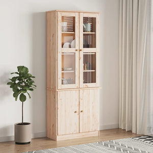 Vitrinenschrank ALTA Kiefer Massivholz 77x186,5 cm